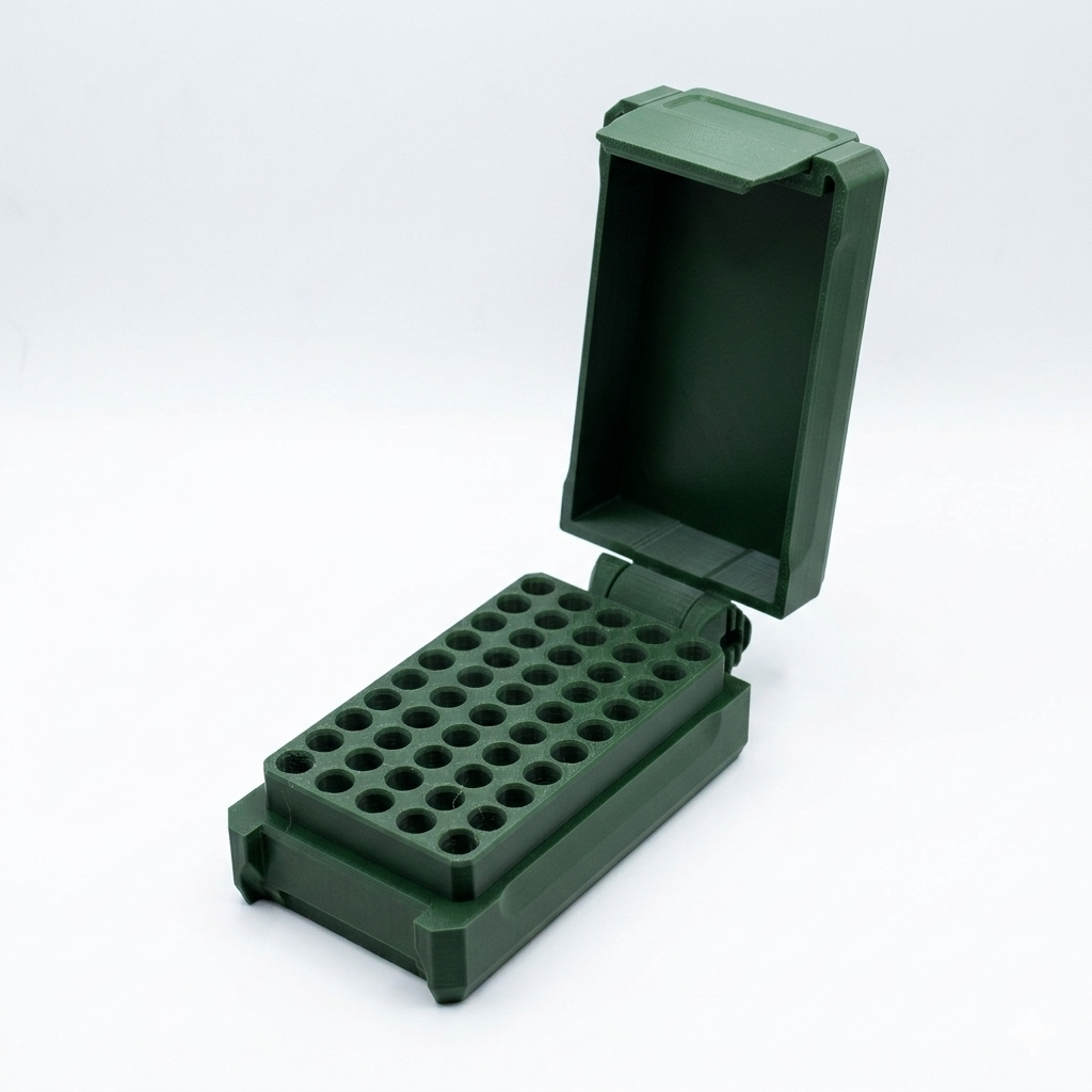 22 LR Rimfire Ammo Case Open