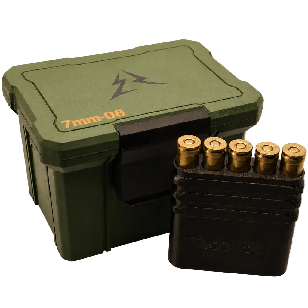 7mm-08 Ammo Box Compatible with a 5 round pocket pack