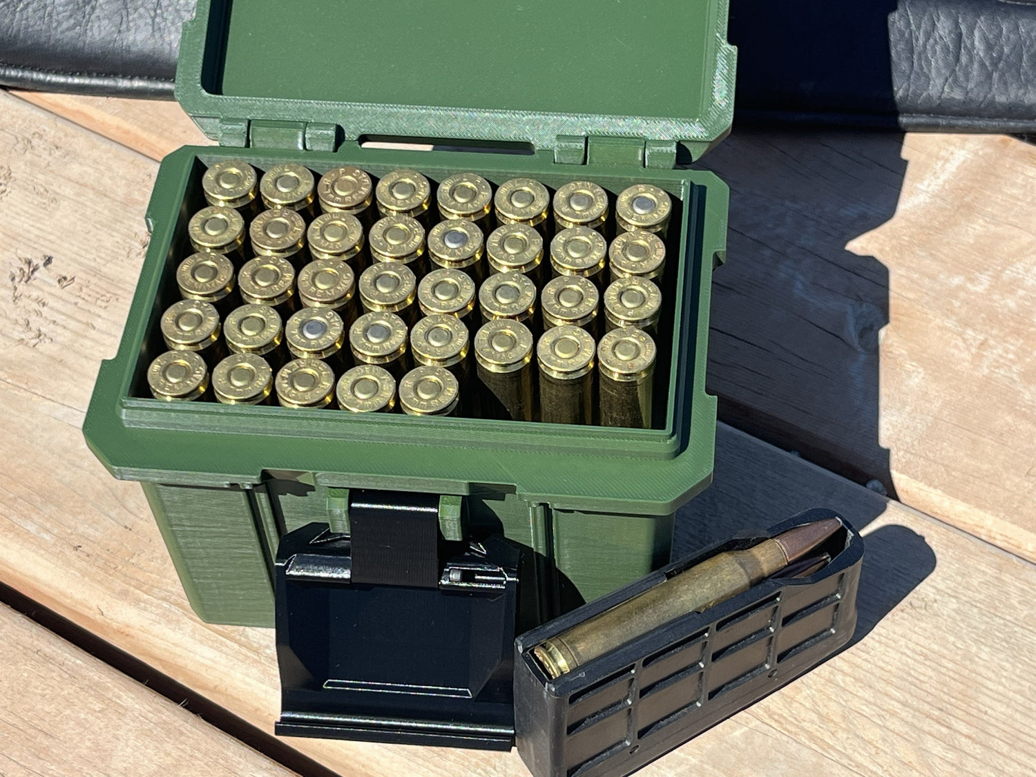 Loaded magazine with an East Ridge Rifle Ammo Box