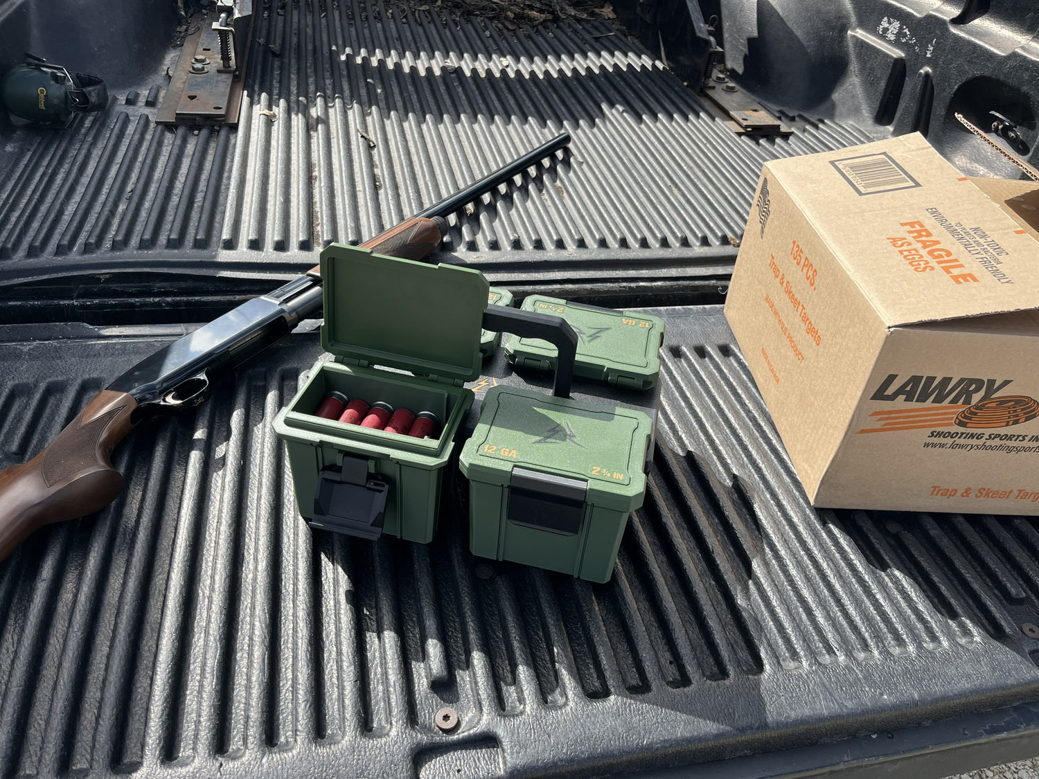 Setting up for a day of clay pigeon shooting